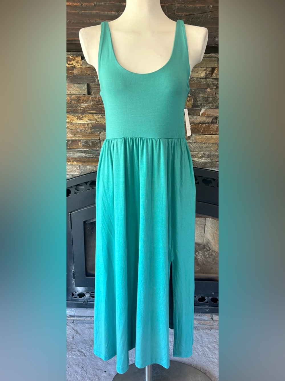 A New Day Teal Tank Midi Dress Medium NWT - Picture 2 of 5